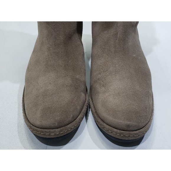 Stuart Weitzman Suede Leather Mid-Calf Boots Brown Slouchy Faux Fur Taupe 7M - Picture 5 of 10